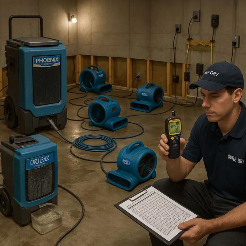Structural Drying and Dehumidification process in Bailey County, TX